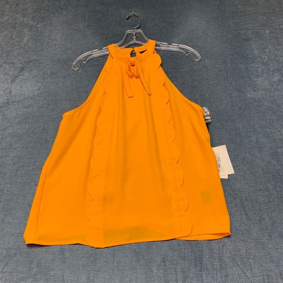 Victoria Beckham for Target Tops - Victoria Beckham For Target Blouse Top Womens M Marigold High Neck Scallop Trim